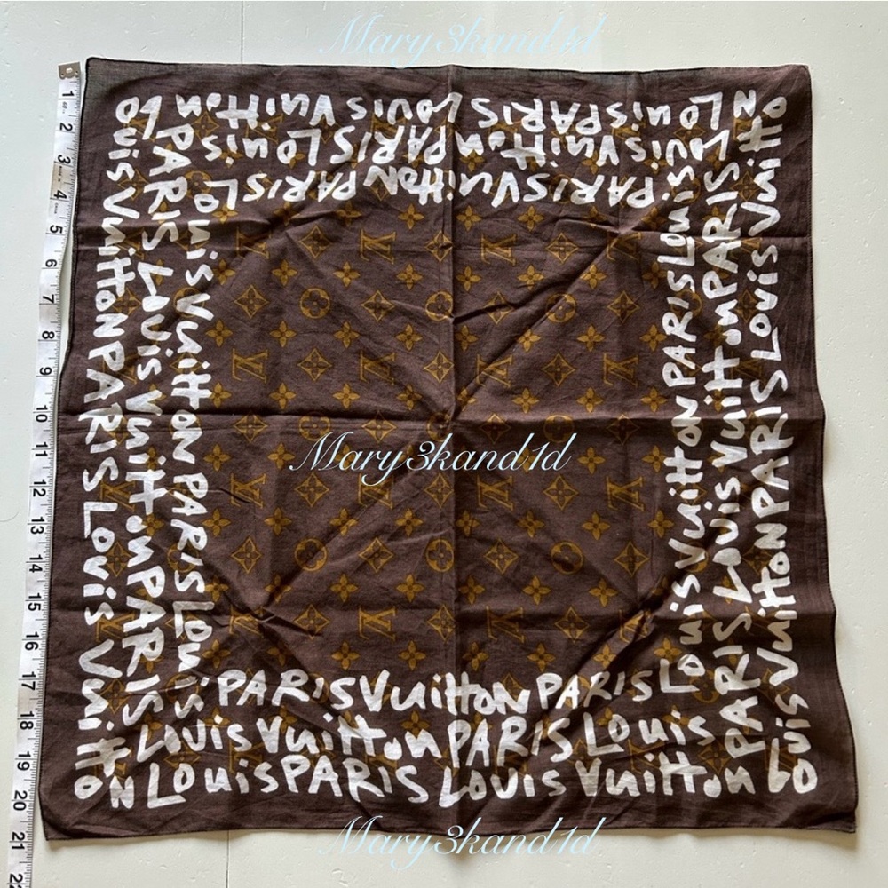 Louis Vuitton Stephen Sprouse Graffiti bandanna - RARE white graffiti writing - Picture 3 of 13